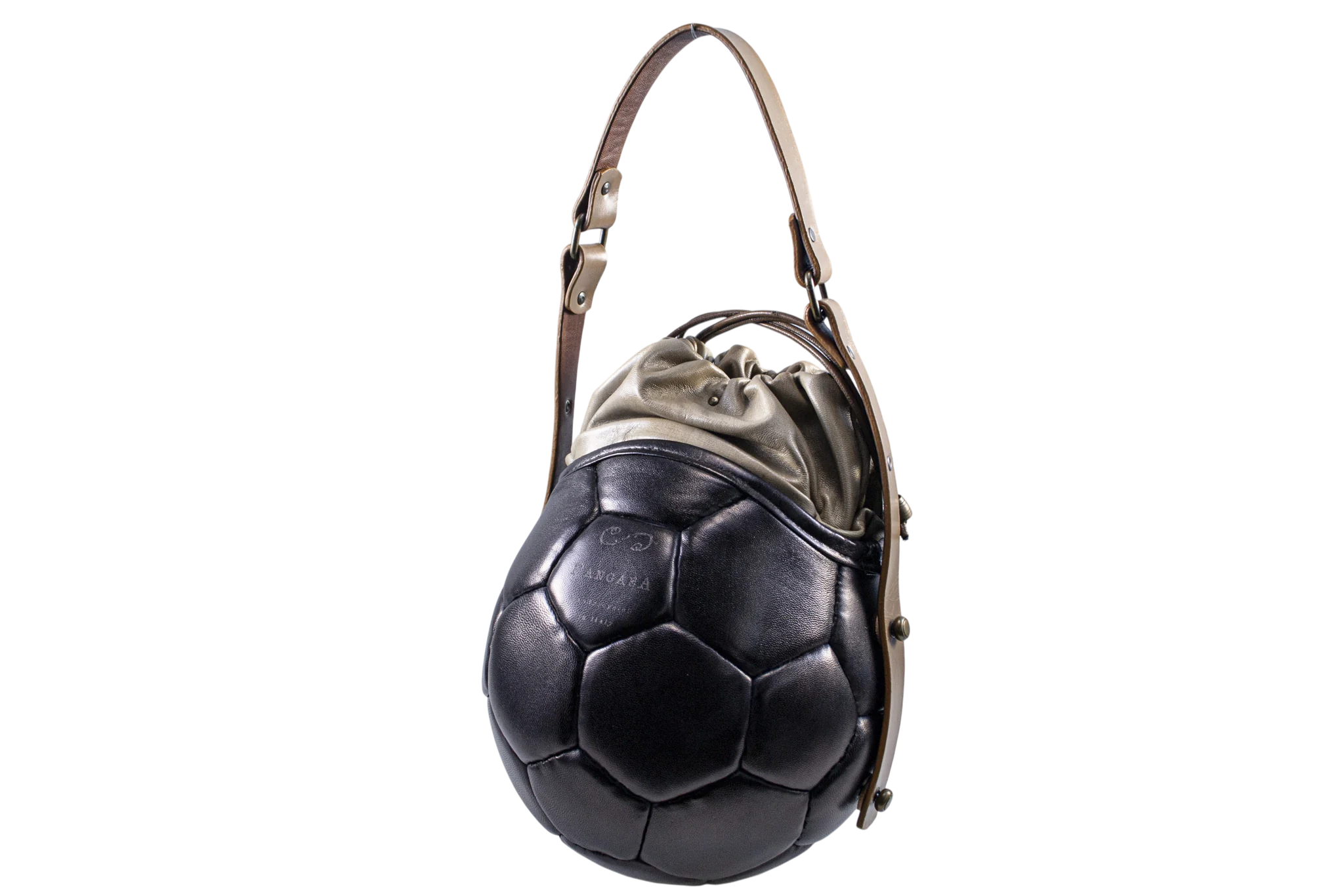 PANGAEA Round Bag nera con chiusura tortora, esempio di composizione già realizzata